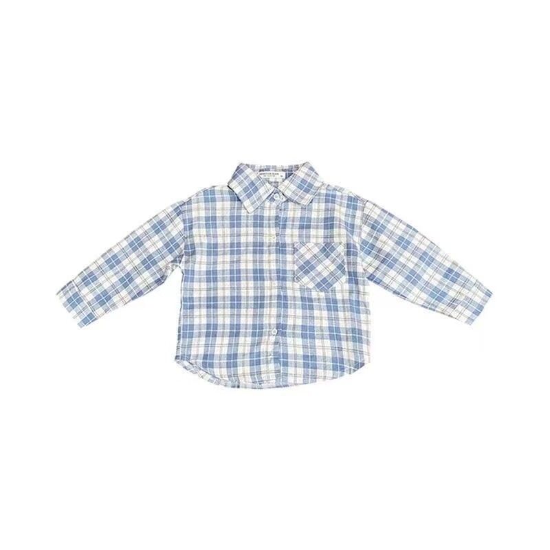 Boys' long-sleeved shirts 2023 new spring and autumn large children's shirts, fashionable boys' tops, Korean version