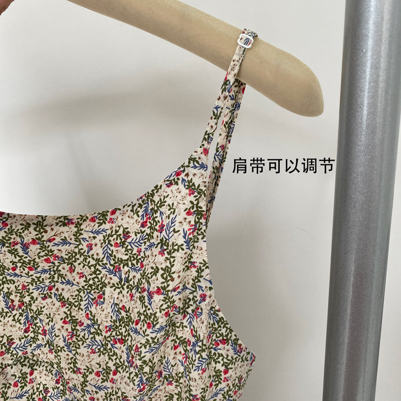Xiaozi British pear and freesia fresh floral dress suspender dress inner skirt small fresh pure desire wind