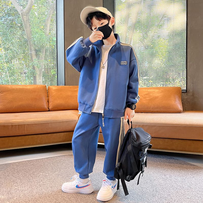 男童套裝春秋款2023新款童裝春裝兒童衣服酷帥網紅炸街男孩運動服