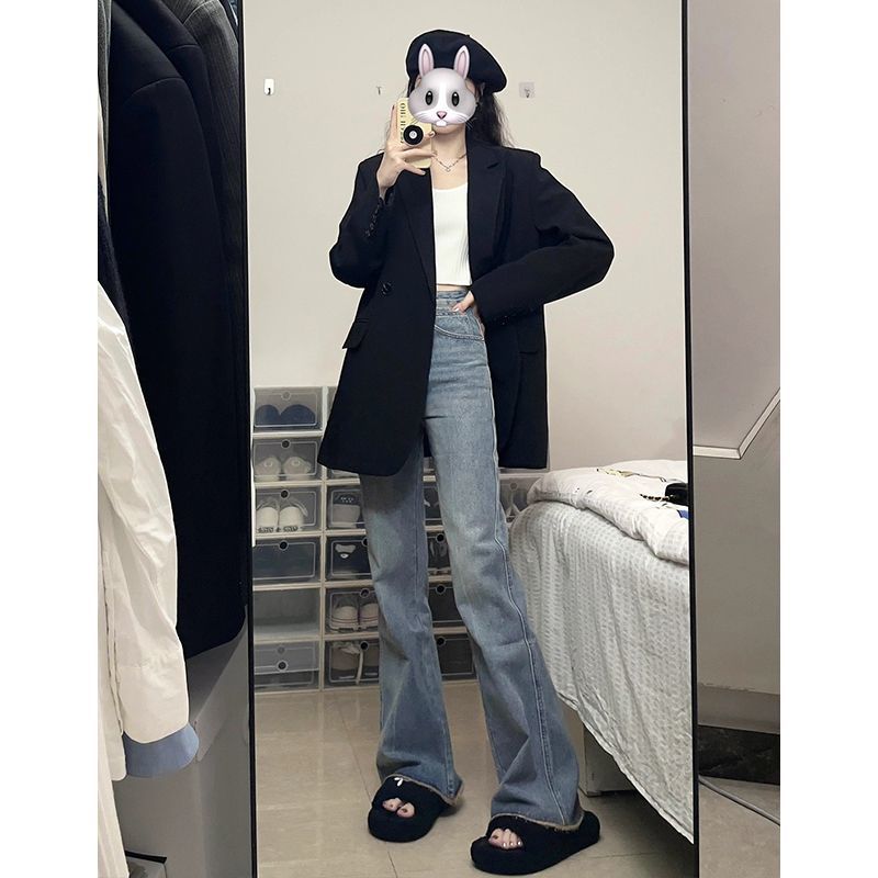Black suit jacket for women 2023 spring and autumn new style high-end loose casual street style small chic suit