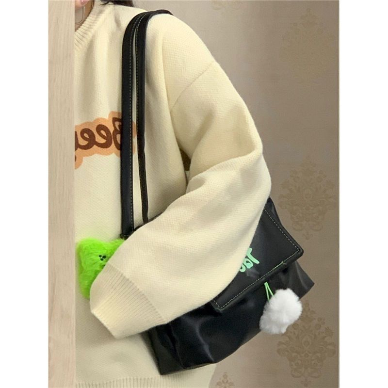 學院風包包2023新款單肩包大容量小眾腋下包上課通勤包托特包新款