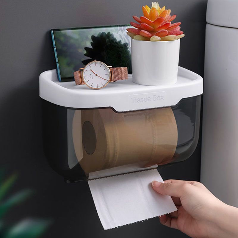 免打孔卫生间纸巾盒防水厕所抽纸卷纸盒洗手间收纳浴室置物架壁挂