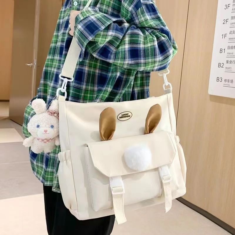 帆布包女學生上課包大容量補課包手提袋拎書袋補習袋單肩斜挎包