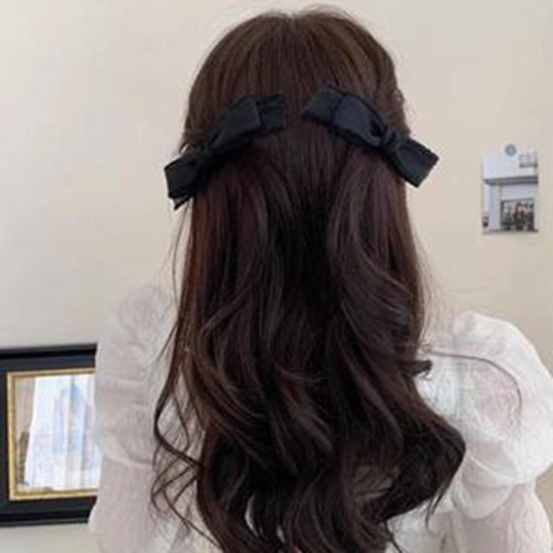 Super fairy bow headdress  new hairpin female side bangs clip fairy back head hair accessory French style