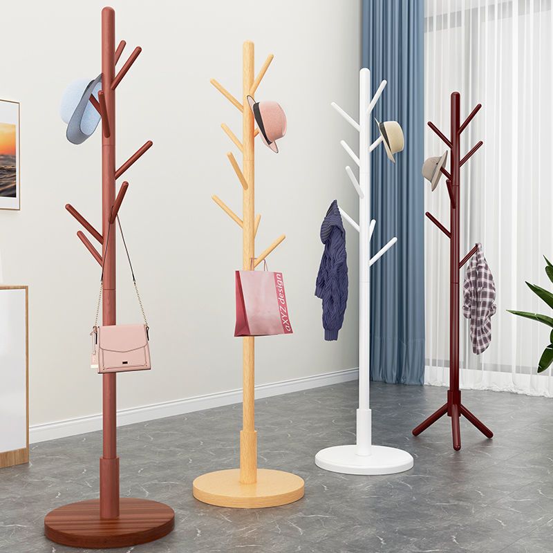 实木衣帽架落地立式家用挂衣服架子网红简易组装卧室房间室内置物