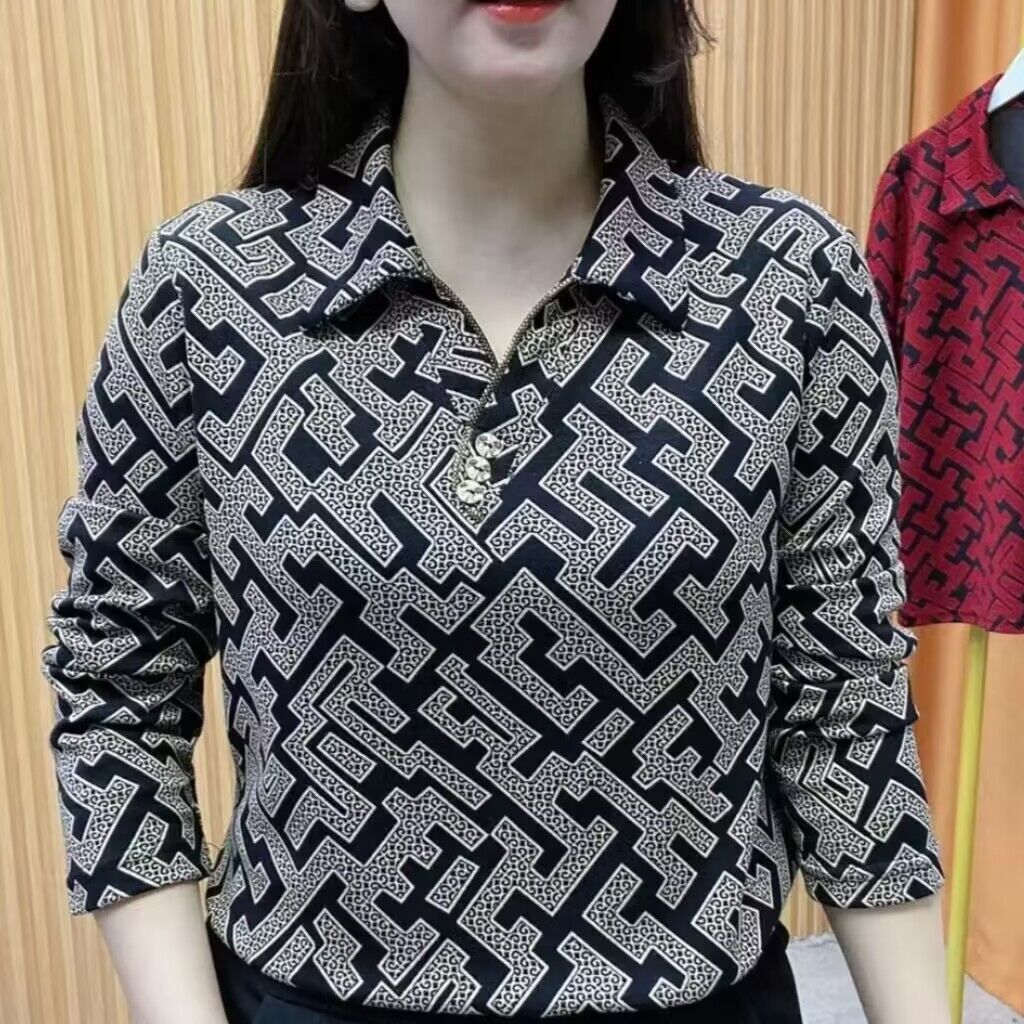 High-end shirts for women, long-sleeved spring new styles, 2023 belly-covering tops, feminine bottoming shirts for moms