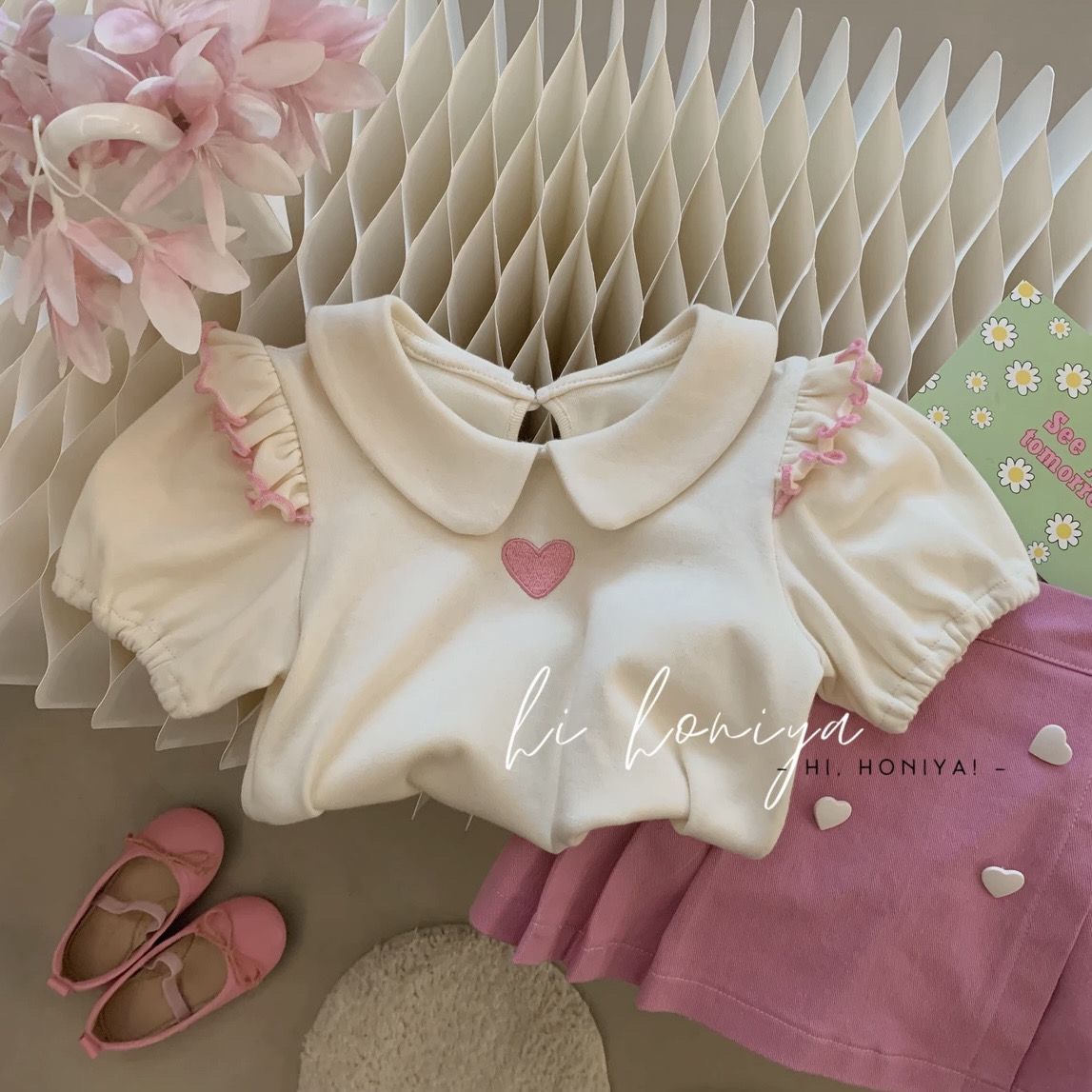Dress children's girls short-sleeved summer dress doll collar college style suit 2023 noble lady Lolita princess dress