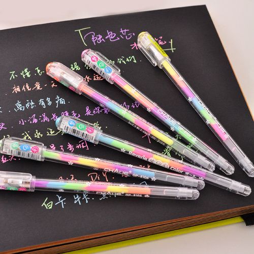 20支笔6色合一彩虹荧光笔彩色水粉中性笔小学生DIY涂鸦绘画礼物笔