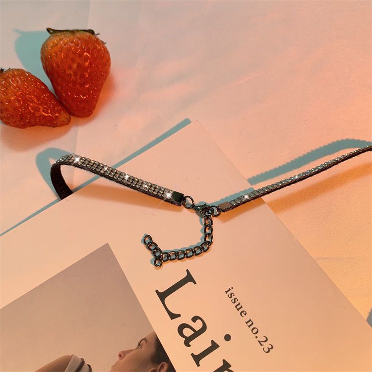 Metal Diamond Tie New Korean Women's Tie Versatile Double layered Water Diamond Small Tie Handmade Fashion_voghion.com