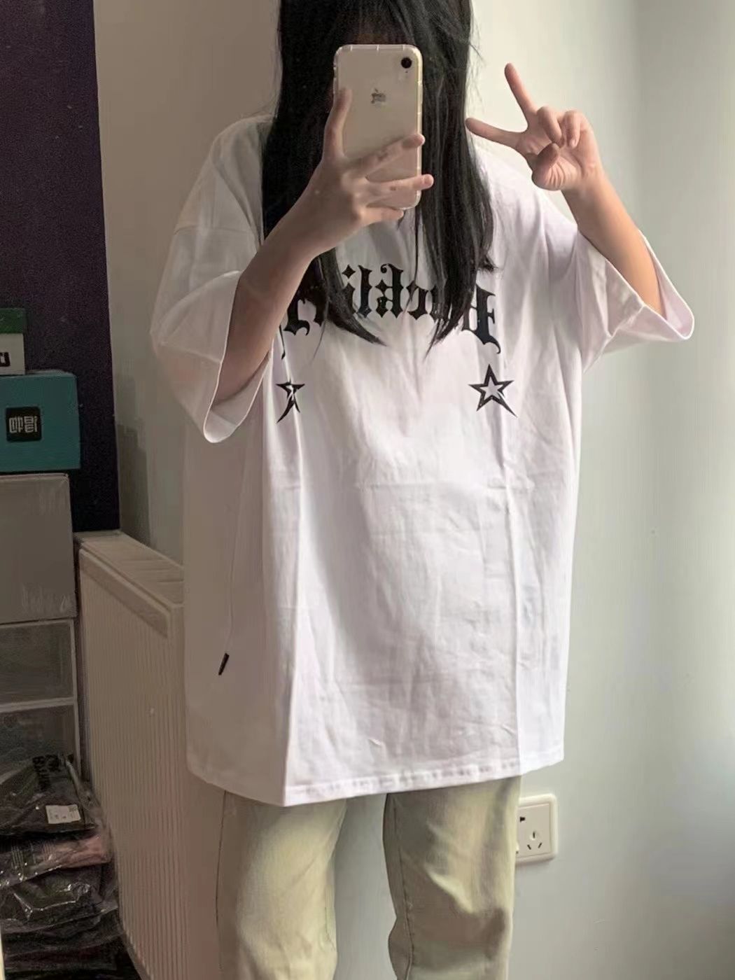 潮牌100%純棉丅恤短袖女2023夏季新款百搭韓版寬鬆ins風學生上衣