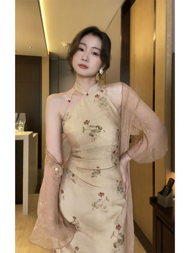 一堯【花燈游】新中式復古改良旗袍連衣裙收腰顯瘦設計感裙子開衫