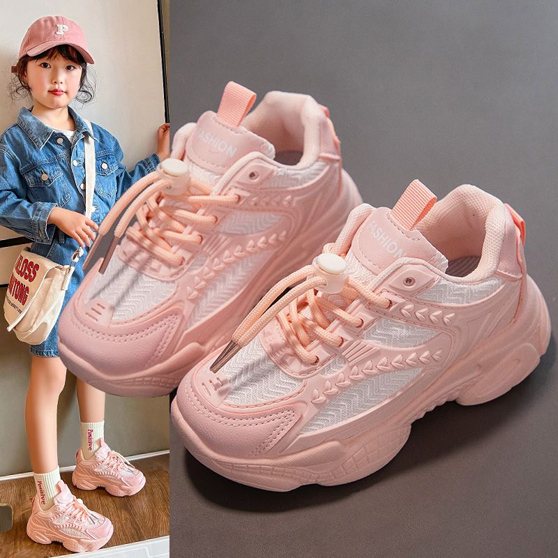 Girls' shoes 2023 summer new children's daddy shoes net red middle and big children's fashion trendy casual mesh shoes ultra-light