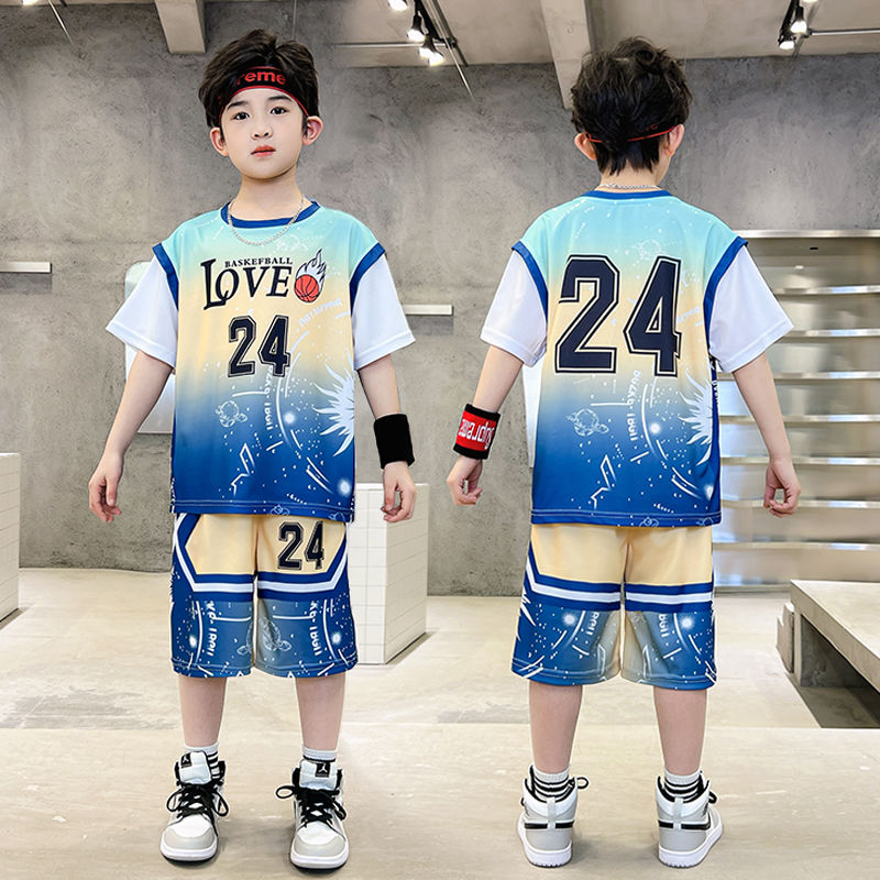 男童篮球服湖人24号科比短袖球衣学生篮球训练服儿童运动球服套装
