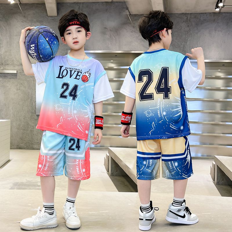 男童篮球服湖人24号科比短袖球衣学生篮球训练服儿童运动球服套装