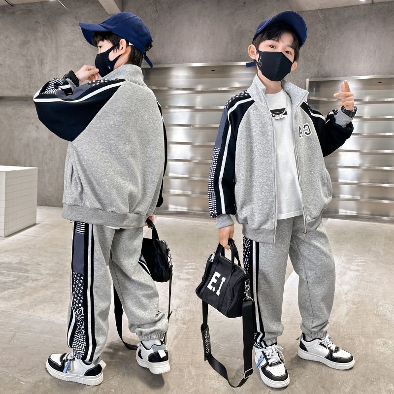儿童装男童春装套装2023新款男孩中大童韩版秋装洋气运动两件套