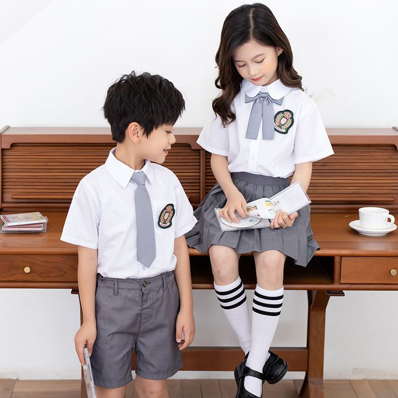 幼兒園園服兒童夏季學生裝英倫學院風校服套裝小學生班服男女夏裝