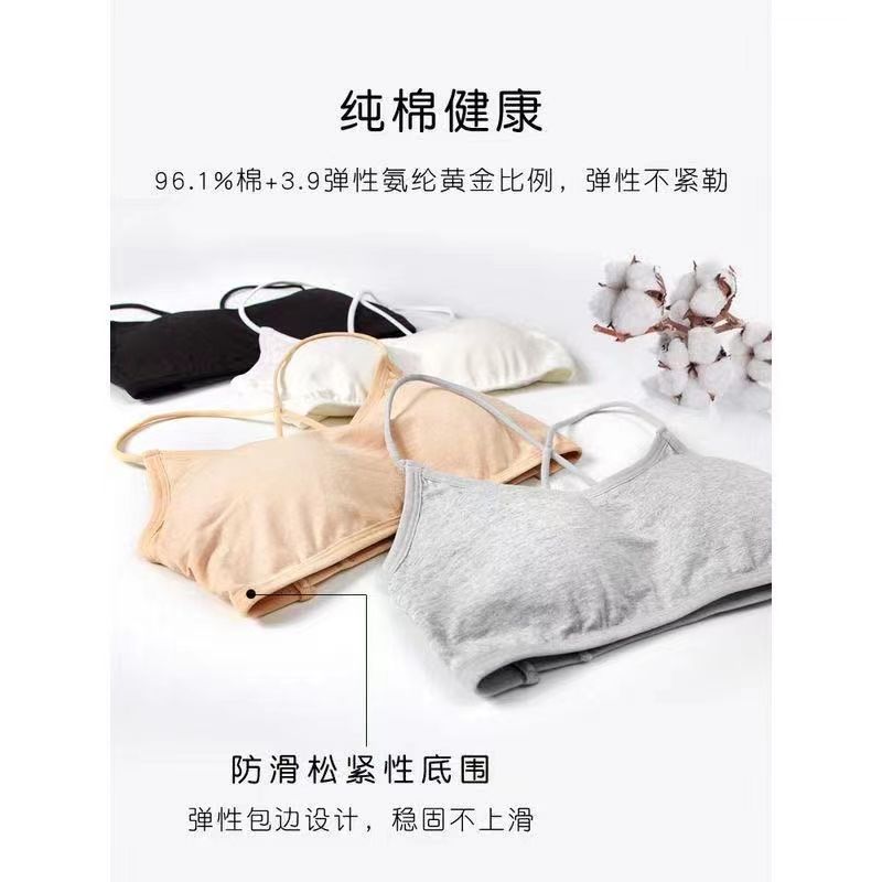 Pure cotton underwear women's one-piece no steel ring gathered beautiful back bra girl wrapped chest tube top student sports vest