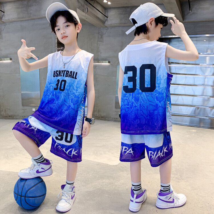 童装男童夏装套装新款中大童篮球服夏季男孩速干运动训练球衣