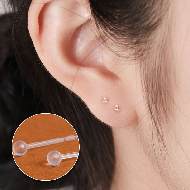 耳棒女塑料防过敏养耳洞隐形防堵耳针透明耳钉耳棍免摘安睡型耳棒
