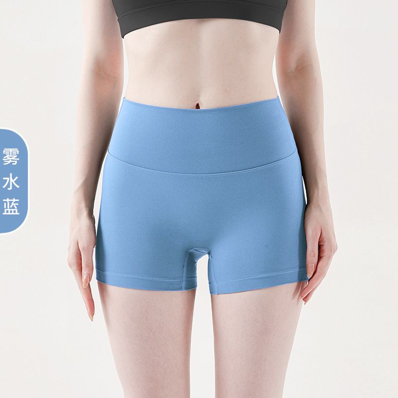纺芳夏季薄款瑜伽三分短裤女裸感外穿高腰收腹套装速干运动三分裤
