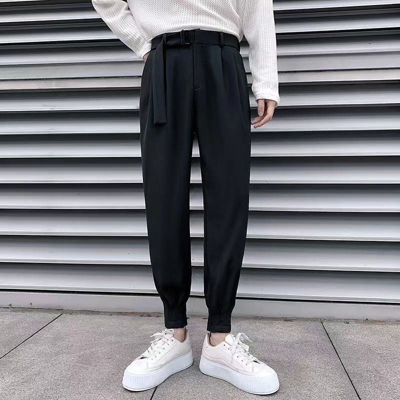 Spring autumn men's summer thin casual western trendy and handsome slim fit cropped pants, Harlan leggings_voghion.com