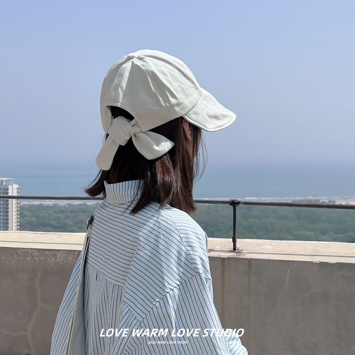 Japanese sweet bowknot sun hat women's summer sunshade thin section anti-ultraviolet peaked cap all-match sun hat