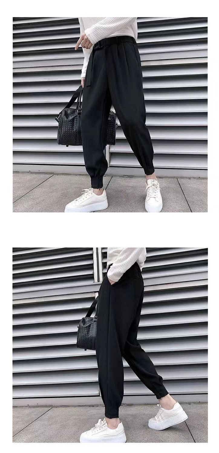 Spring autumn men's summer thin casual western trendy and handsome slim fit cropped pants, Harlan leggings_voghion.com