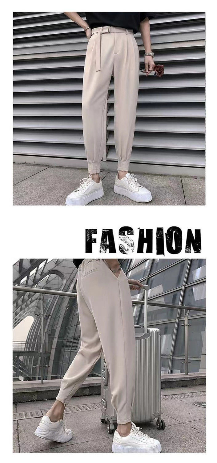 Spring autumn men's summer thin casual western trendy and handsome slim fit cropped pants, Harlan leggings_voghion.com