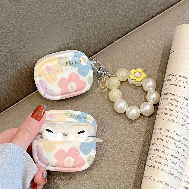 Suitable for Apple airpods 1/2 generation protective cover colorful flower hanging chain airpods3 Bluetooth headset Pro2 female