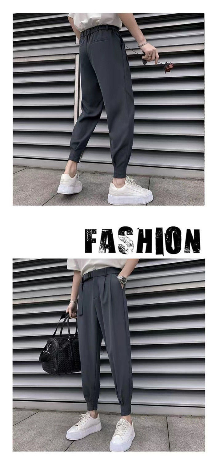 Spring autumn men's summer thin casual western trendy and handsome slim fit cropped pants, Harlan leggings_voghion.com