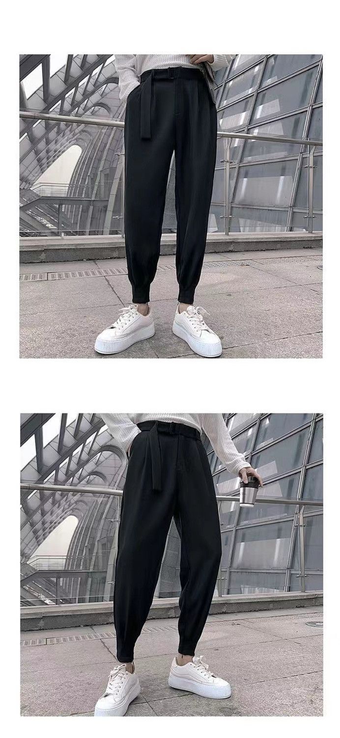 Spring autumn men's summer thin casual western trendy and handsome slim fit cropped pants, Harlan leggings_voghion.com