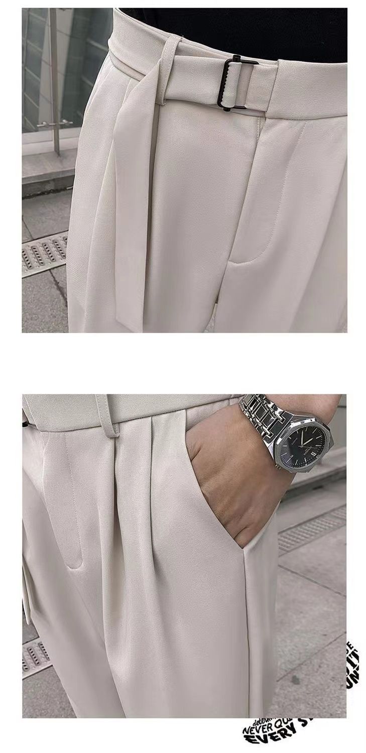 Spring autumn men's summer thin casual western trendy and handsome slim fit cropped pants, Harlan leggings_voghion.com