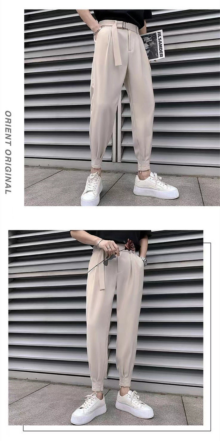 Spring autumn men's summer thin casual western trendy and handsome slim fit cropped pants, Harlan leggings_voghion.com