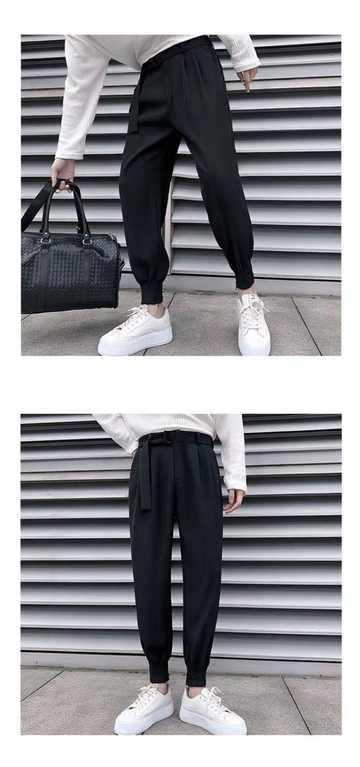 Spring autumn men's summer thin casual western trendy and handsome slim fit cropped pants, Harlan leggings_voghion.com
