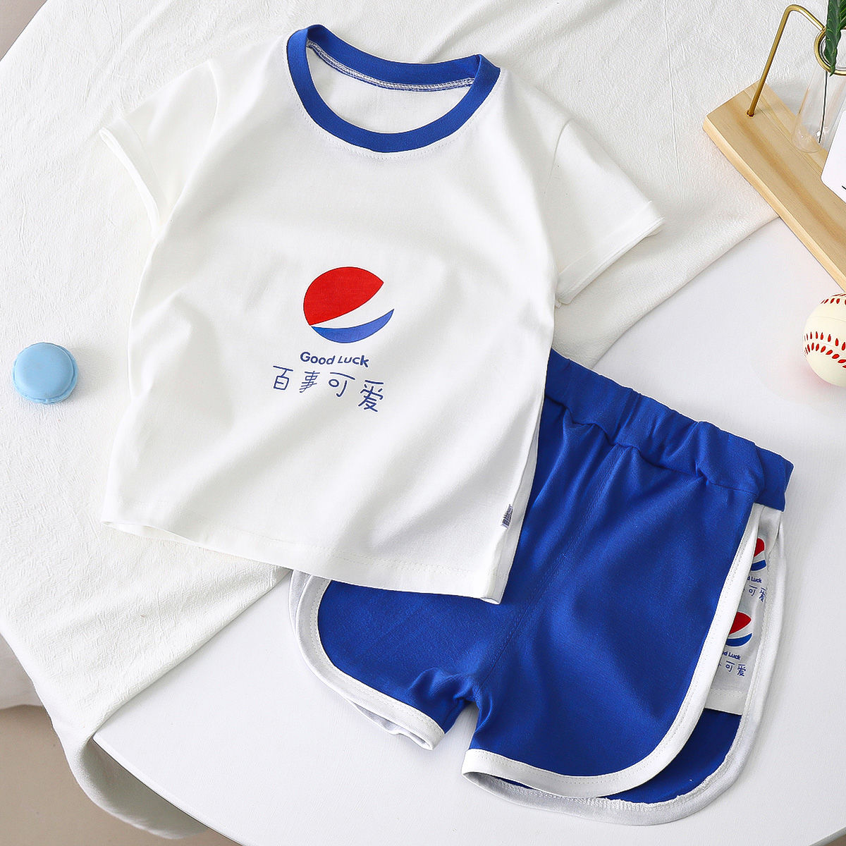 Boys' summer clothes, children's summer girls' short-sleeved suits, new baby summer loose and foreign style two-piece suits