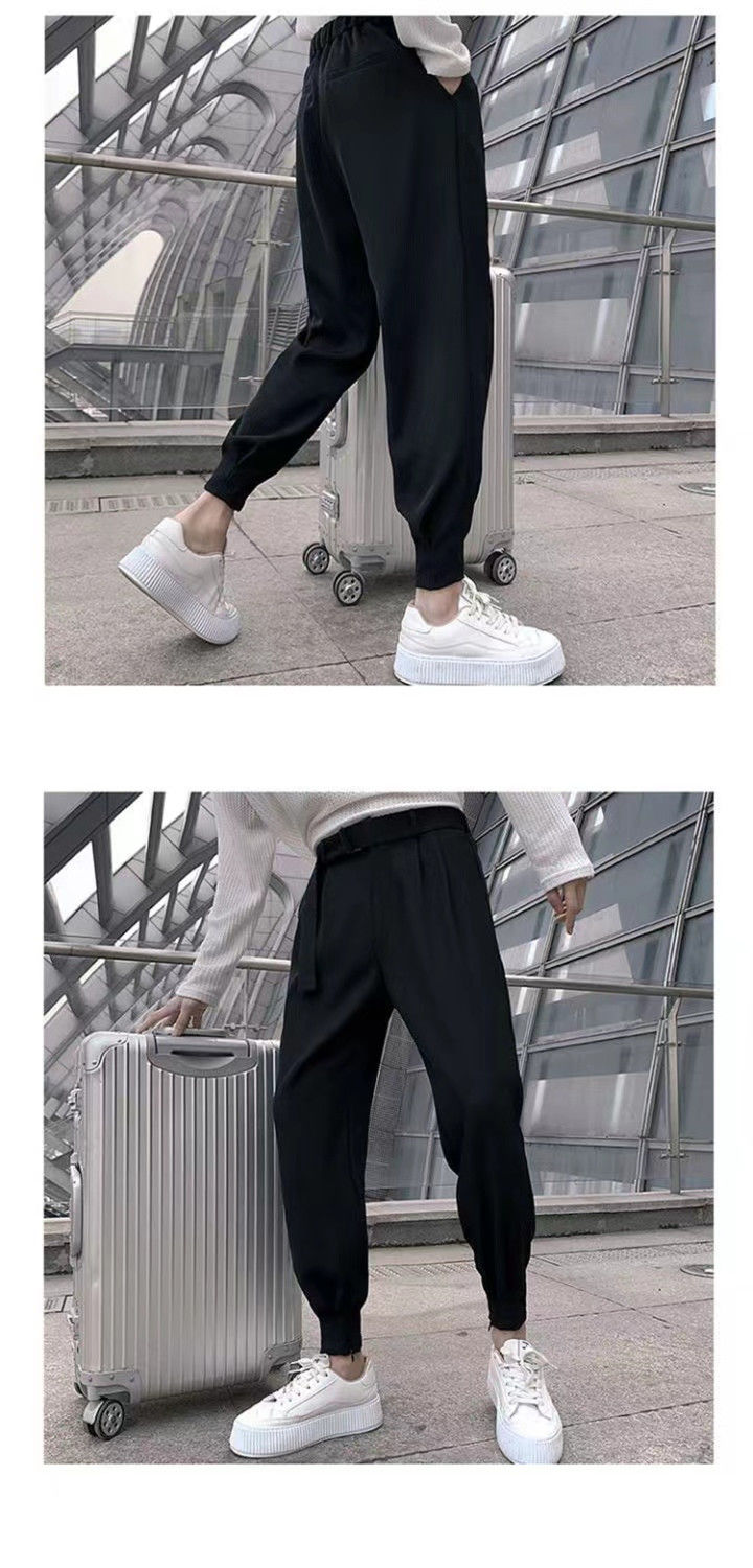 Spring autumn men's summer thin casual western trendy and handsome slim fit cropped pants, Harlan leggings_voghion.com