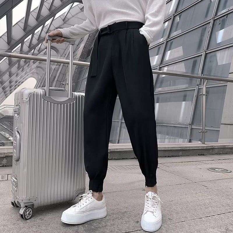 Spring autumn men's summer thin casual western trendy and handsome slim fit cropped pants, Harlan leggings_voghion.com