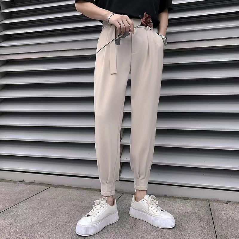 Spring autumn men's summer thin casual western trendy and handsome slim fit cropped pants, Harlan leggings_voghion.com