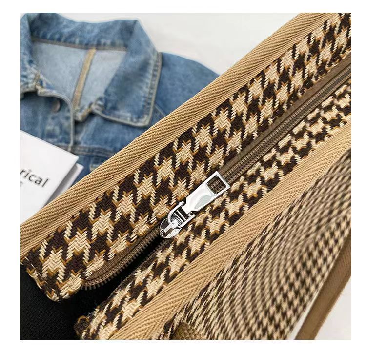 Sac à main en toile pour femmes, fourre-tout polyvalent à carreaux, grande capacité, mode printemps/été, épaule avancée, sac de maman_voghion.com