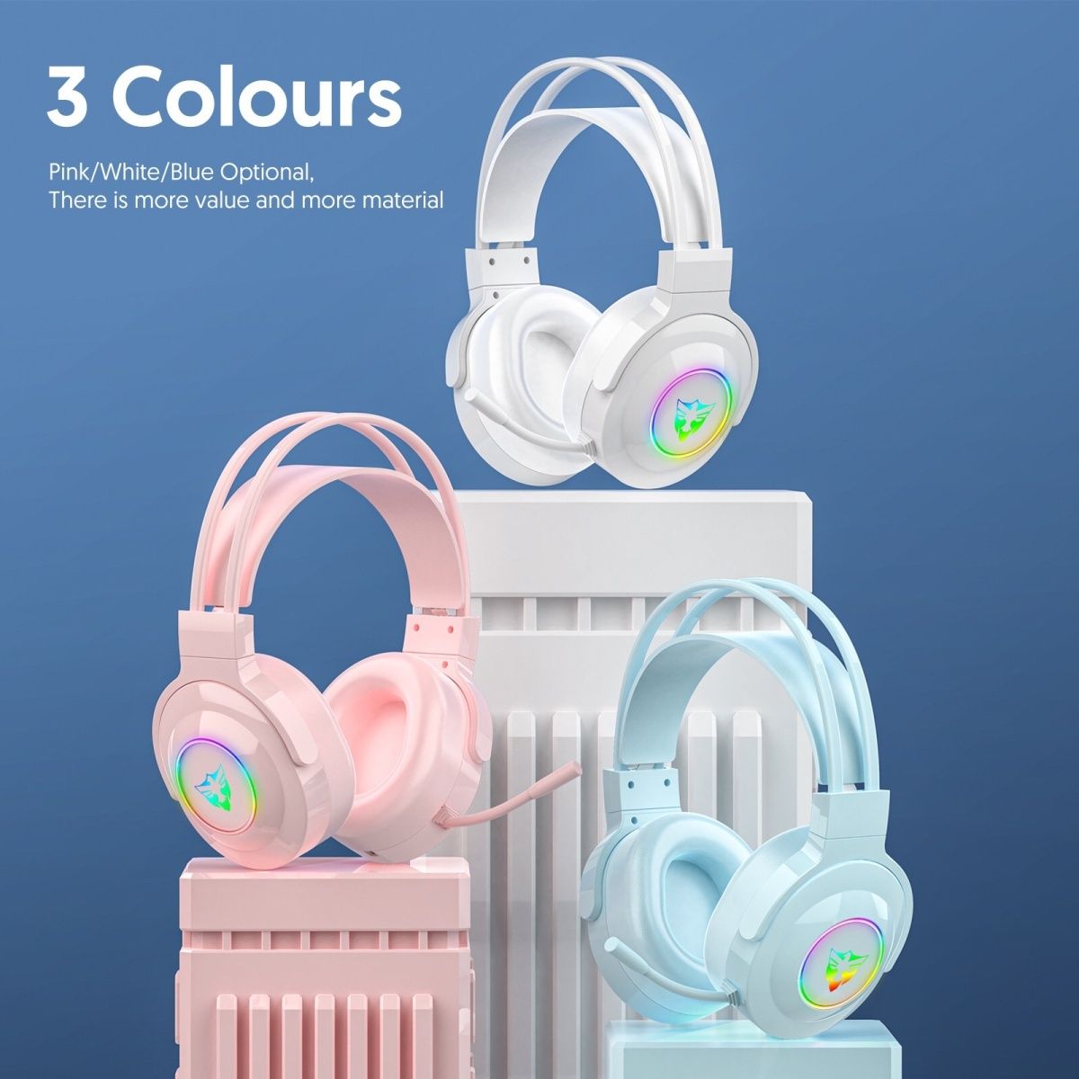 Cuffie da gioco USB con microfono, illuminazione RGB, 7.1, montate sulla testa, computer digitale_voghion.com