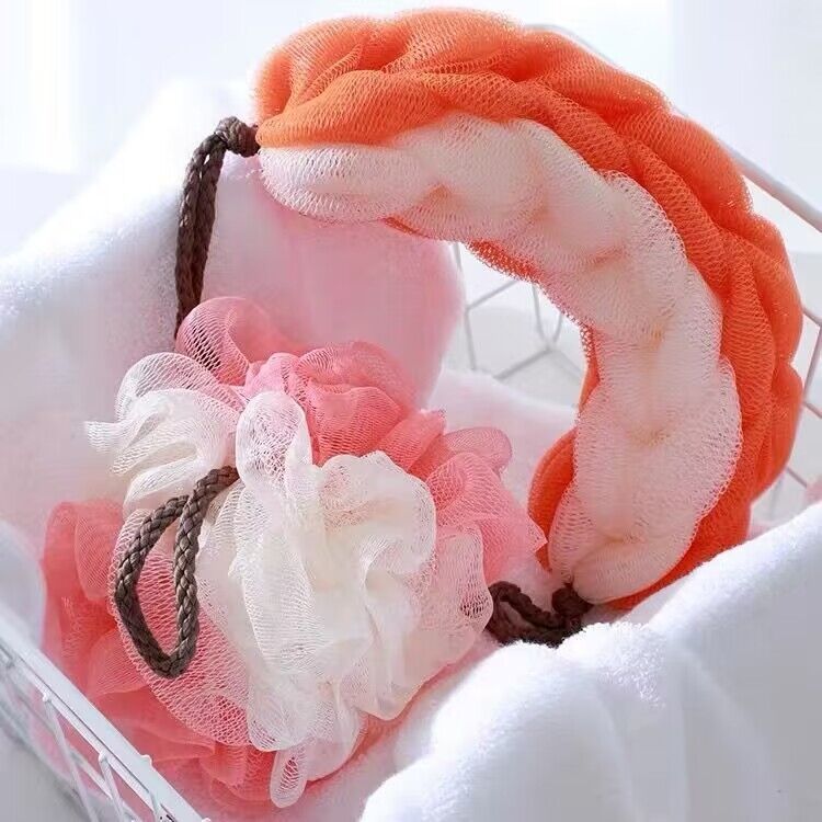 超大号浴花球搓澡巾两用沐浴条长条儿童洗澡神器不散成人耐用搓背