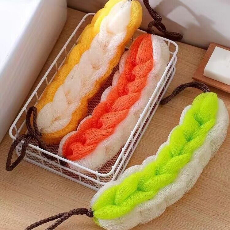 超大号浴花球搓澡巾两用沐浴条长条儿童洗澡神器不散成人耐用搓背