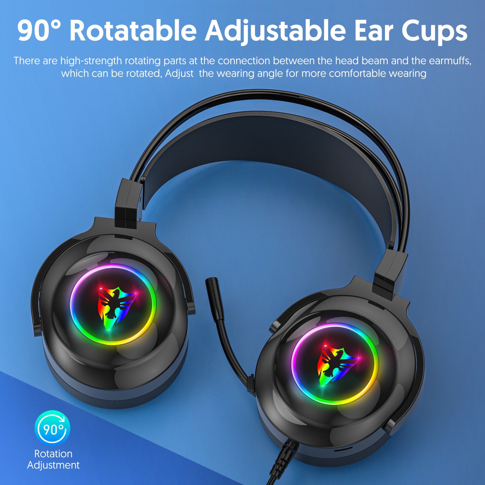 Cuffie da gioco USB con microfono, illuminazione RGB, 7.1, montate sulla testa, computer digitale_voghion.com