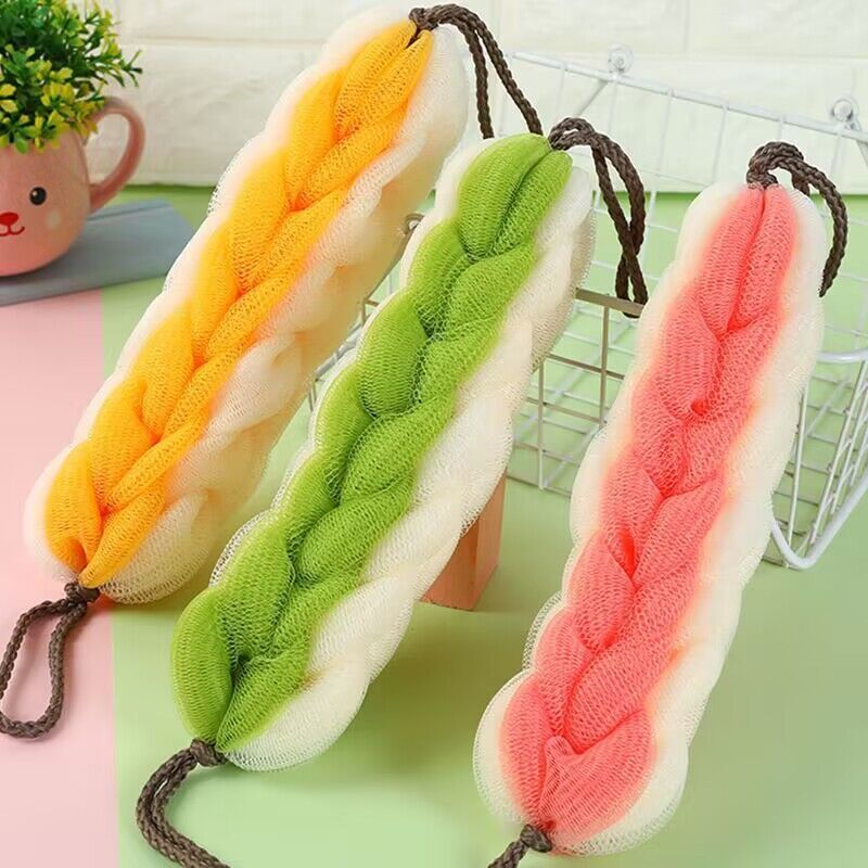 超大号浴花球搓澡巾两用沐浴条长条儿童洗澡神器不散成人耐用搓背