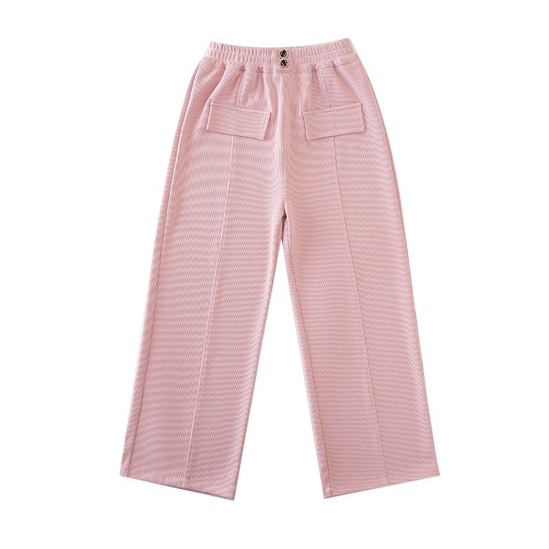 Girls' Pants Spring and Summer  New Children's Fashionable and Western-style Girls' Internet Celebrity Korean Style Loose Wide-Leg Sports Pants