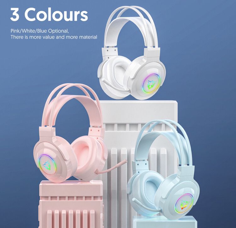Cuffie da gioco USB con microfono, illuminazione RGB, 7.1, montate sulla testa, computer digitale_voghion.com