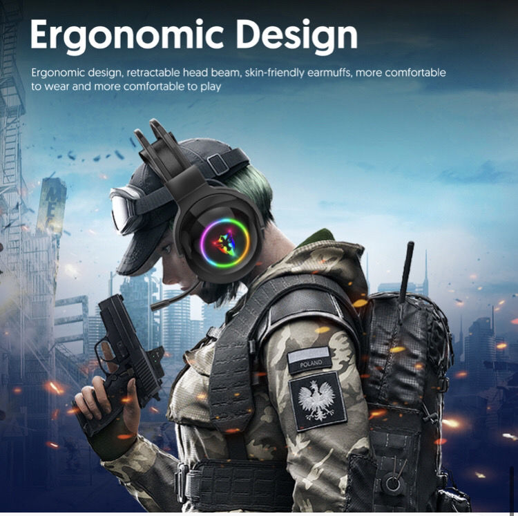 Cuffie da gioco USB con microfono, illuminazione RGB, 7.1, montate sulla testa, computer digitale_voghion.com