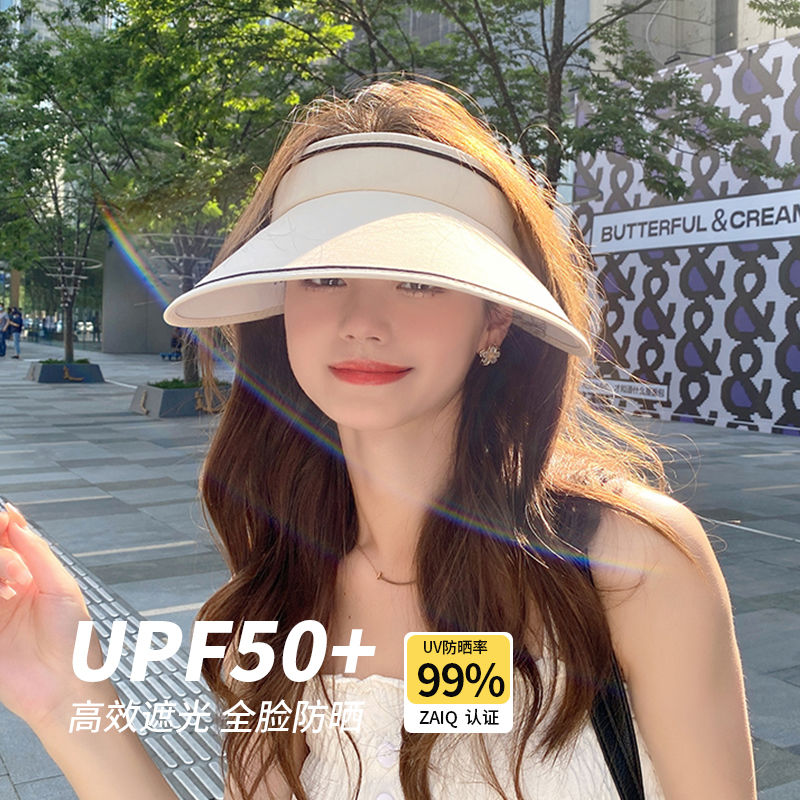 Empty top sunscreen sun hat ladies summer UV protection big eaves sun hat can be folded and adjustable