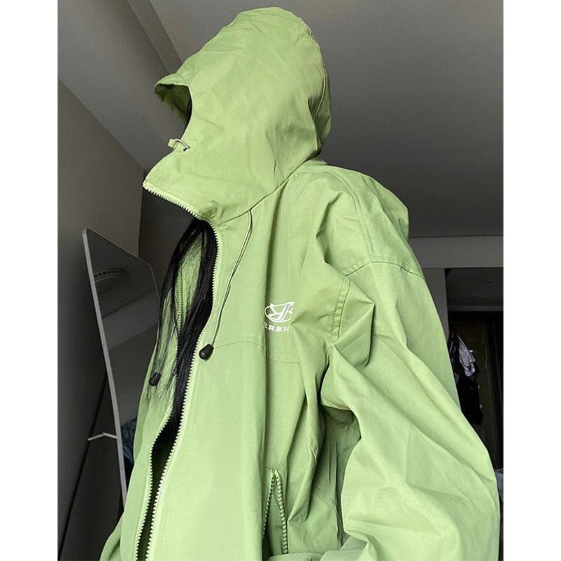 American functional style hooded waterproof three-in-one jacket for girls loose spring and autumn zipper couple jacket trendy brand