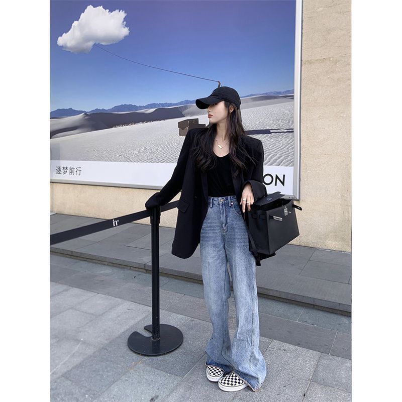 Black suit jacket for women loose 2023 spring and autumn new Korean style casual small size large size temperament small suit